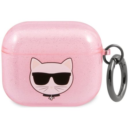 Karl Lagerfeld Glitter Choupette-etui for AirPods 3 - Rosa