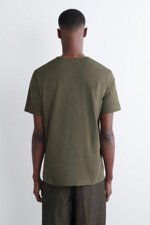 COS Men's T-Shirt In Cotone Spazzolato in Verde