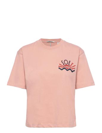 Tee With Graphic In Organic Cotton Pink Scotch & Soda