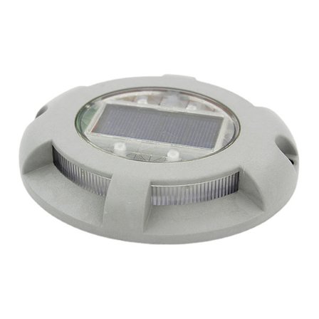 Aurinkoenergialla toimiva porrasvalo, IP65 vedenpitävä, pyöreä alumiiniseos, ulko-LED-porraslamppu terassille, pihalle, polulle, valkoinen