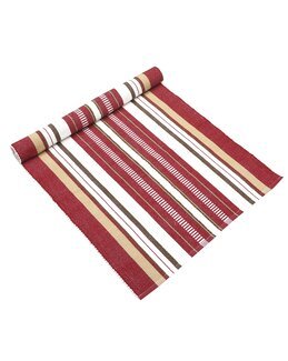 Ripsmatta Karin randig, återvunnet material Röd - 70x250 cm - Recycled by Wille