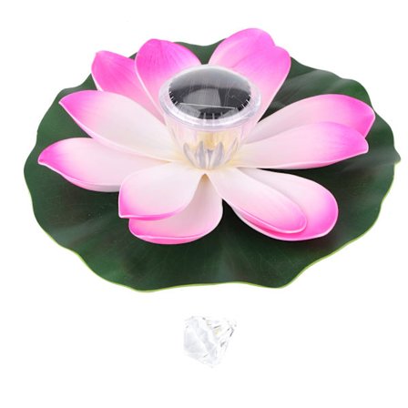 Solcelledam Pool Lights LED Farveskiftende Lotus Blomst Vandtæt Flydende LampePink