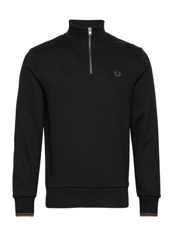 Half Zip Sweatshirt Sweat-shirt Genser Svart Fred Perry*Betinget Tilbud