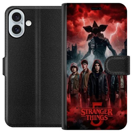 Yhteensopiva Lompakkokotelo Apple Apple iPhone 16 Plus Pimeä Stranger Things -inspiroima fantasiakuvaus salamalla, dramaattisella taivaalla ja intens