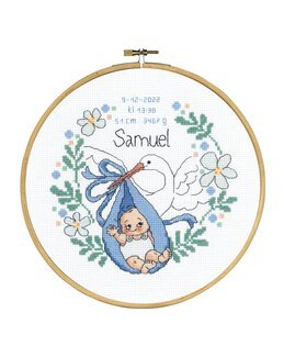 Stickpackung Flexibild Taufbild Blau