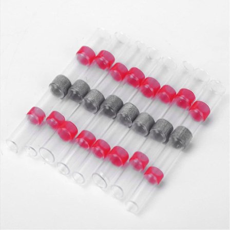 Juotettavat liittimet, punaiset vedenpitävät eristetyt sähköiset kutistesuojat, 22-18 Awg sähköjohtojen suojausliittimet