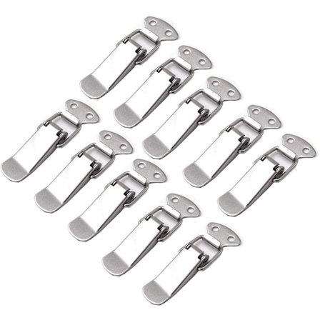 10 stk. fjærlåser med lås i rustfritt stål, spaklåser for skuffer, kofferter og verktøykasser [BR]