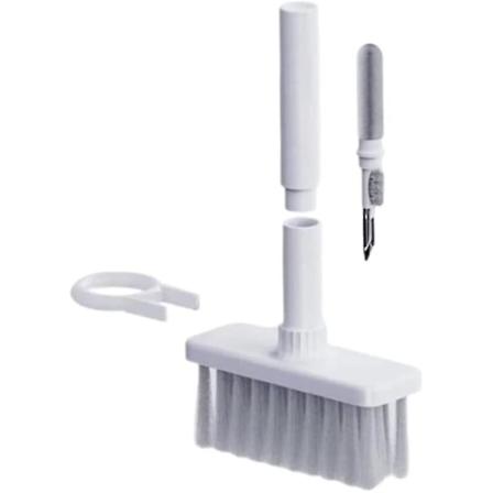 5 i 1 tangentbordsskurborstesats Multifunktionsskurverktygssats Tangentbordsrengöringsborste för tangentbord Trådlösa hörsnäckor, headset White1set)