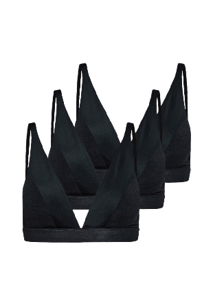 JBS of Denmark Ekologisk Bambuviskos, 3-pack Mjuk Bh, Svart Bh Dam XXL