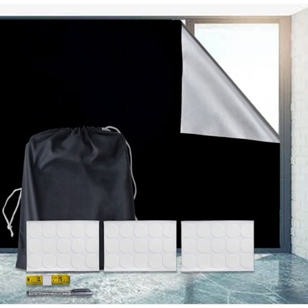 Bærbar mørklægningsgardin, 100x145cm mørklægningsgardin uden boring til ethvert vindue i tilpasset størrelse med 15 klæbebånd til vinduer soveværelse 