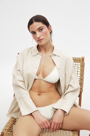 NA-KD Haut de maillot triangle structuré à armatures - Bikinis - Crème - L