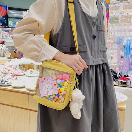 Nätficka söt tjej axelväska student mobiltelefon väska messen