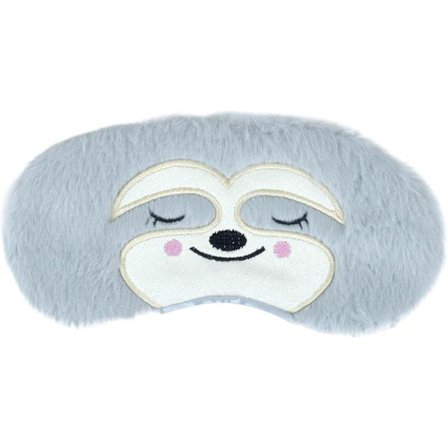 1 stk. øyemaske for soving, morsom bind for øynene, myk plysj soveøyemaske for jenter, kvinner, menn, barn (grå dovendyr)