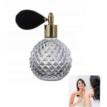 1 - Parfymeflaske - Vintage tom parfymeflaske i glass - Sprayflaske - Parfymezerstøver - Grå - 100 ml