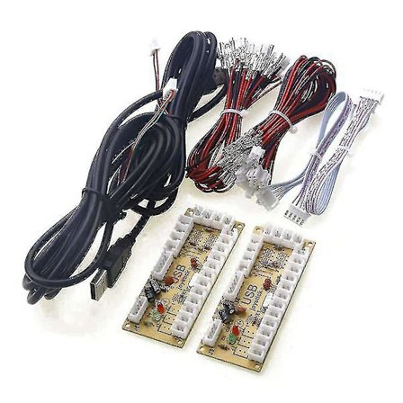 2x Zero Delay Arcade Kit USB Encoder Kompatibel med 5-polet Joystick & 2,8 mm Knap