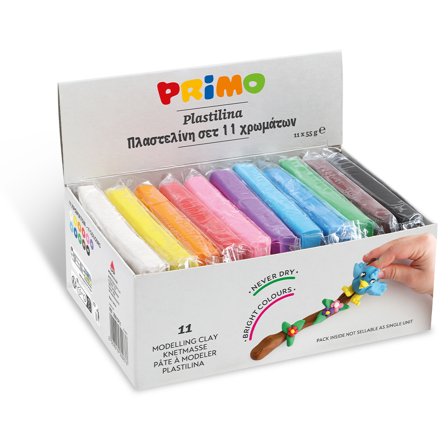 Primo Plastilina Knetmasse 11er-Pack Start-set 55 g