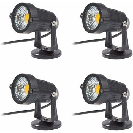 Sæt med 4 LED Spotlights 3W 220V Justerbare havespots Udendørs belysning Haveterrasse