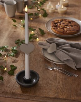 Dekorativ Ljusmanschett Hjärtan 2-Pack Beige - Jul - Star Trading