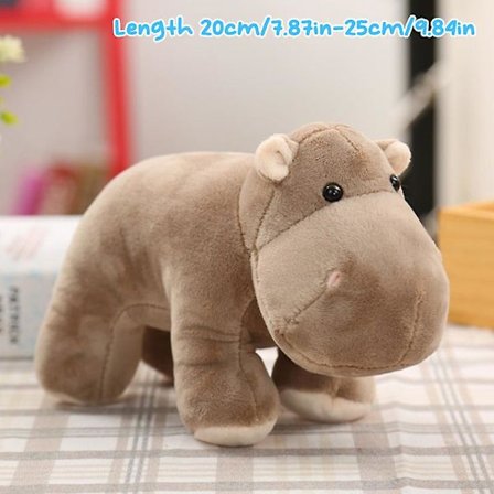 Dyre plys bamse legetøj flodhest næsehorn pude berolige dukke fødselsdag gave 20cm-25cm(flodhest)