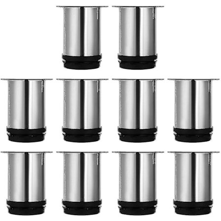 8 kpl säädettävät huonekalujalat, 80 mm korkeat kaappijalat, pyöreät harjatut ruostumattomasta teräksestä valmistetut huonekalujalat, sohvan jalat, 