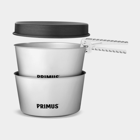 Camping saucepans & frying pan Primus Essential Pot Set, with 2 saucepans (2.3 liters) + 1 frying pan (Ø21 cm) + pot gripper