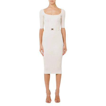 Elisabetta Franchi, Dress With Belt Wit, Dames, Maat:S,polyester