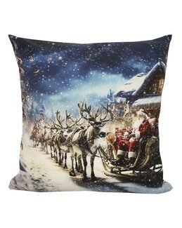 Kuddfodral sammet julens resa 1-pack Multi - Jul,Jul - Redlunds