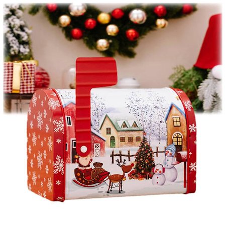 Julegaveæske med rensdyr, julekagedåser dekoration, slikdåser, tomme dåser, kagedåser, slik, chokolade snackboks, slikglas (B)