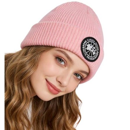 Varme strikkeluer i ull for menn og kvinner, brodert varm lue for høst og vinter - Rosa