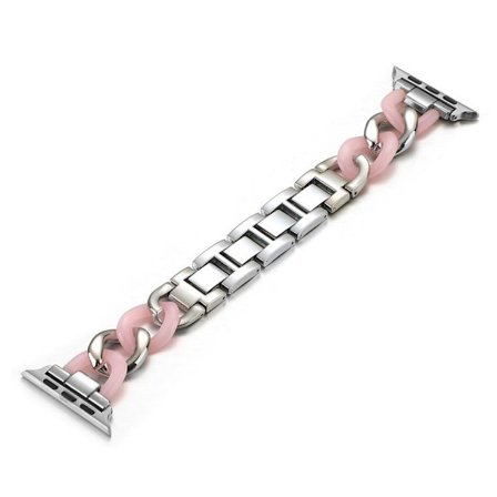 Apple Watch Series 6 / 5 40mm unique chain link watch band - Pink / White