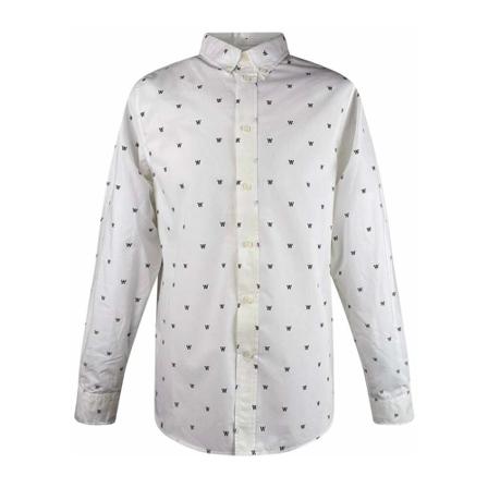 Wood Wood, Casual Shirts Wit, Heren, Maat:M