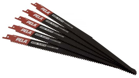 PELA 488388 Tigersågblad 300 mm, 6 TPI, 5-pack, Såga