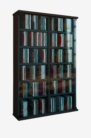 VCM - Cd/DVD-tårn Roma for 300 Cd's - Svart - Hyller & oppbevaring - Fra Homeroom