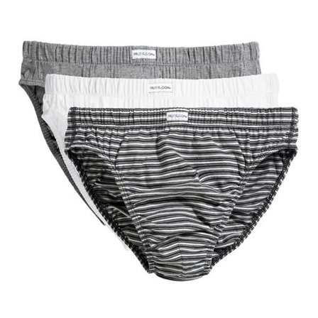 Fruit Of The Loom Classic Slip Briefs -alushousut miehille (3 kpl) Musta Musta/Valkoinen Raidallinen Black/White Stripe