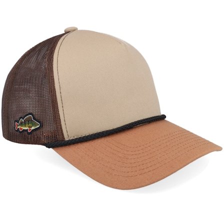 Skillfish - Beige trucker Caps - Tiny Perch Rope Khaki/Brown/Caramel A-frame Trucker @ Hatstore