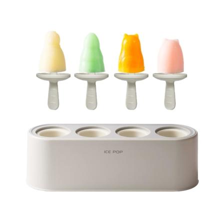 Silikon Ispopskeforme Tegneserieform, Baby Ispopskeforme BPA Fri, Genanvendelige Ispopskeforme (hvid)