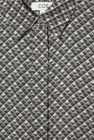 COS Women's Geometric-Print Maxi Shirt Dress