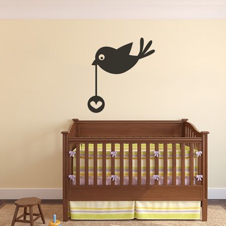 Fågel med present vinyl vägg klistermärken