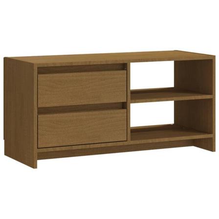 Vidaxl Tv-bänk Honungsbrun 80x31x39 Cm Massiv Furu Brun