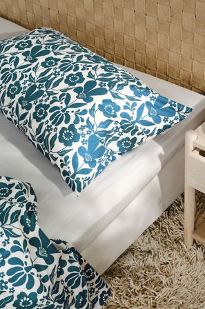 Jotex - Putetrekk 50x90 Cm Økologisk Blå/naturvit - SELJA - Kjøp Putevar hos Jotex