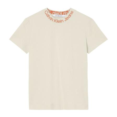 Calvin Klein, Logo T-shirt J20J219944 ACF Beżowy, Mężczyzna, Rozmiar: S