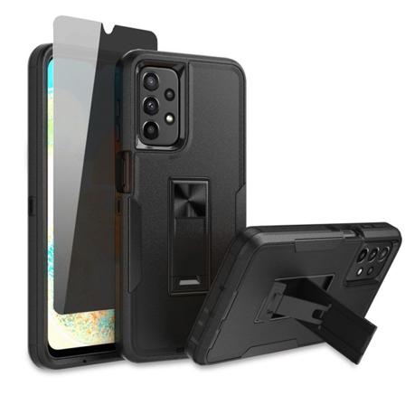 TASHHAR Samsung Galaxy A23 5G- case med integritetsskärmskydd och magnetiskt bilfäste Kickstand Military Grade Double Layer Drop Protectio black