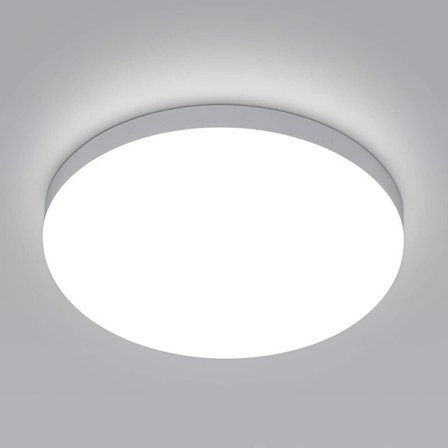 Rund LED loftlampe, IP54 vandtæt 6500K køligt hvidt lys, moderne loftlampearmatur til badeværelse soveværelse køkken balkon 30W diameter 30cm