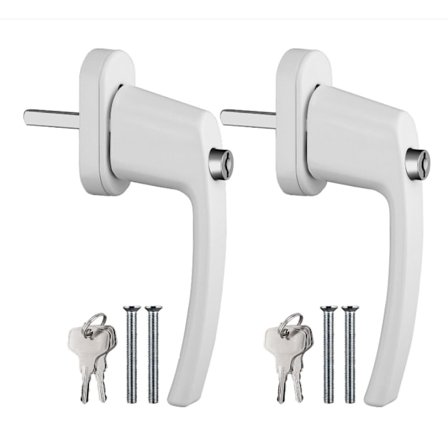 Ikkunan kahvan vaihto avaimella lukittavalla mekanismilla, lukittava ovenkahva muovi-, alumiini- ja puukehyksiin, turvallinen yleiskahva kahdella 