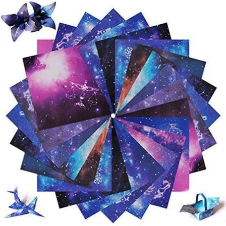 Kaksisuuntainen origami, yötaivaan tähdistö lasten askartelupaperi,