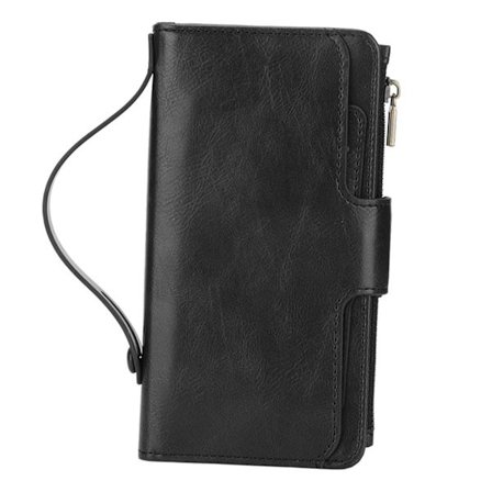 Multifunktionellt plånboksfodral i PU-läder med magnetiskt flip-skydd mot stöld