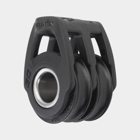 Bozzello doppio Seldén S30, fisso, a sfere, si fissa con cima/dyneema-loop, adatto per cime Ø4 - 8 mm