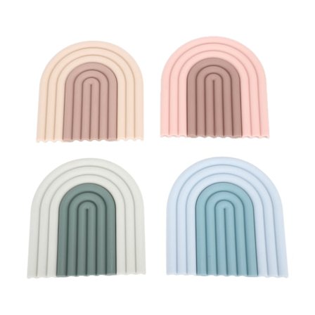 4 stk. silikoneunderlag til varmeisolering af kopper, varme- og kuldebestandige bordskåner i gradientfarver