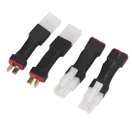 4 st RC Batteriadapter Bärbar Stark Koppling Plast RC T-typ Kontakt för RC Bil Flygplan Modell Allmän för Tamiya