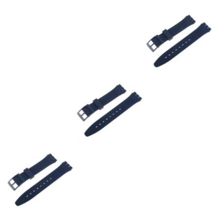 1/2/3/5 17mm silikongummiband Vattentäta klockarmband Steelblue 3Set